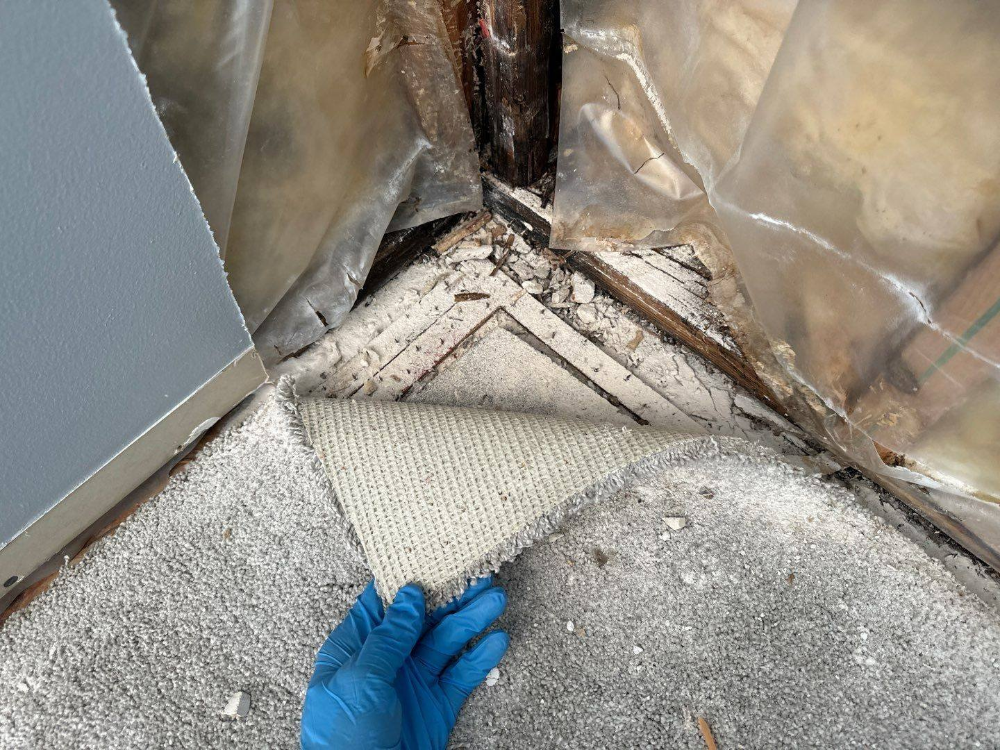 Water response cleanup and drying work in Layton, Utah.
